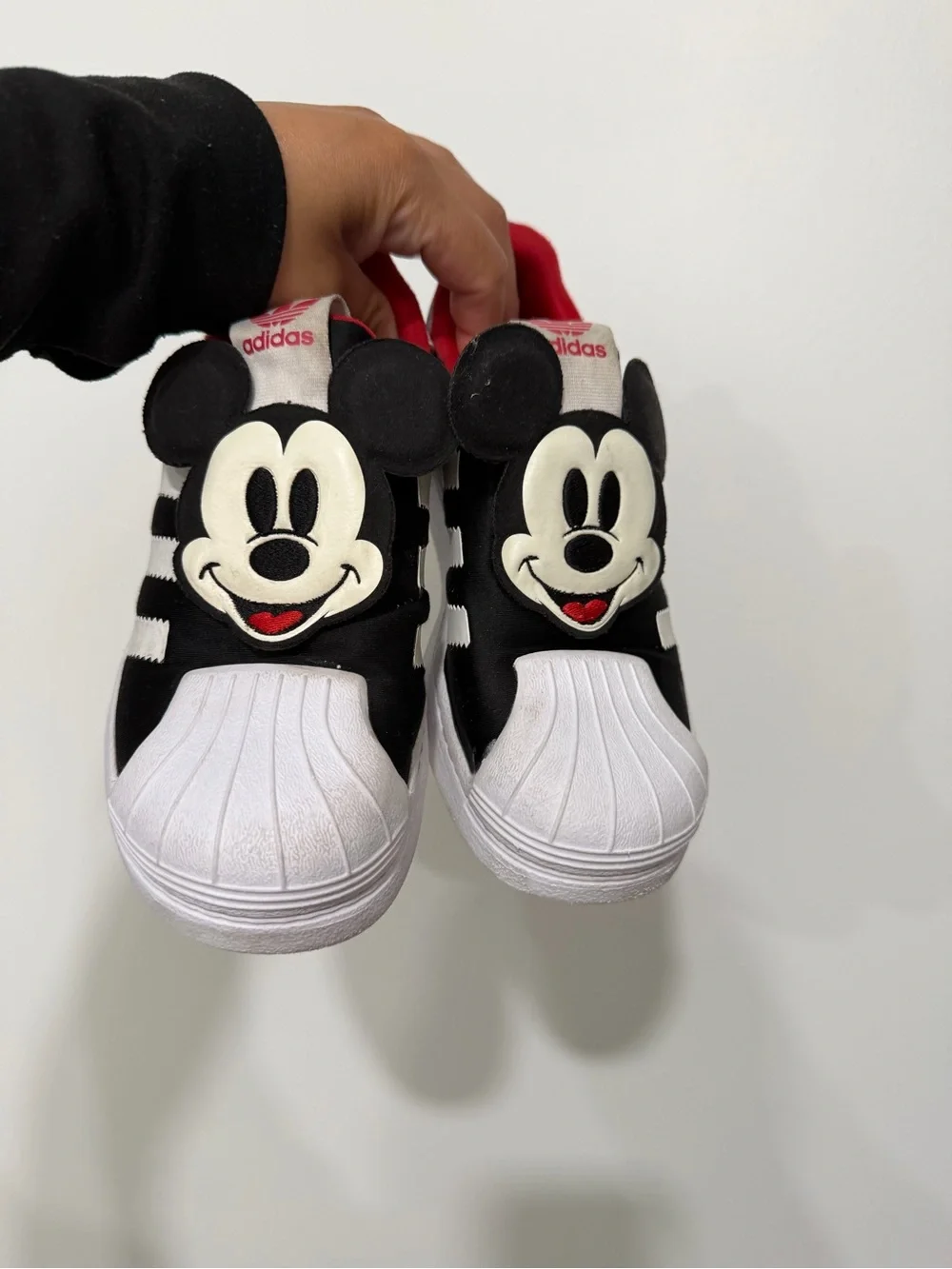 adidas Kids Mickey Mouse Slip-On Sneakers - Black White Red